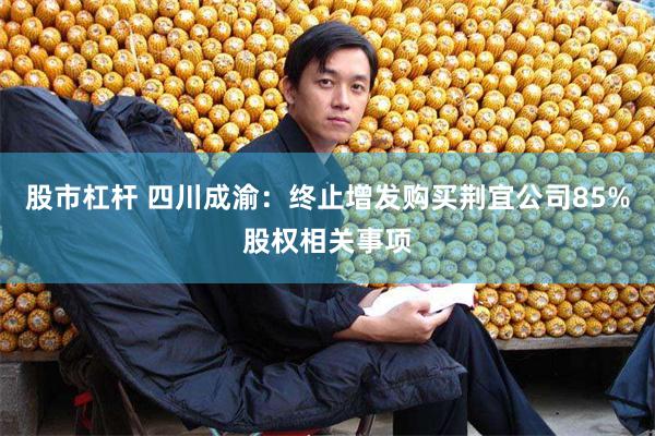 股市杠杆 四川成渝：终止增发购买荆宜公司85%股权相关事项