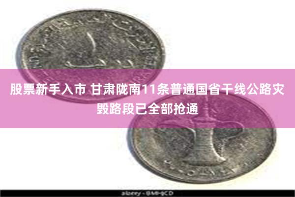 股票新手入市 甘肃陇南11条普通国省干线公路灾毁路段已全部抢通